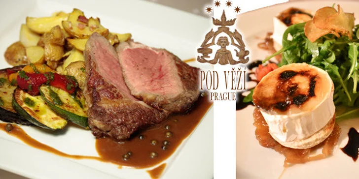649 Kč za prvotřídní menu PRO DVA labužníky v luxusní restauraci Pod Věží! Romantická lokalita, špičková obsluha a tři delikátní chody v hodnotě 1554 Kč se slevou 58 %!