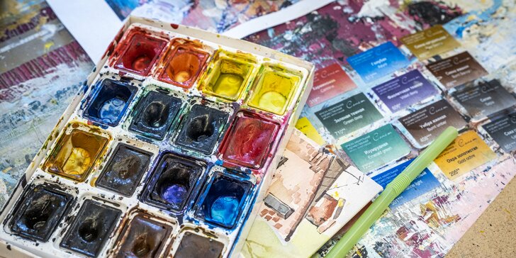 Víkendový výtvarný kurz akvarelové malby pro 1 nebo 2 osoby