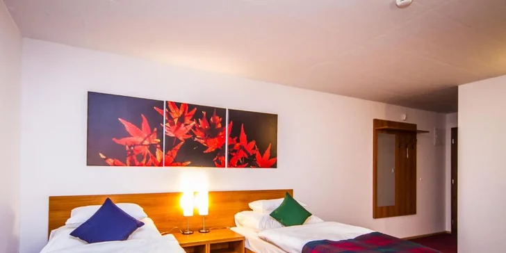 Na výběr jsou pokoje kategorie Deluxe (22 m²), Standard (15 m²) a Superior (18 m²).