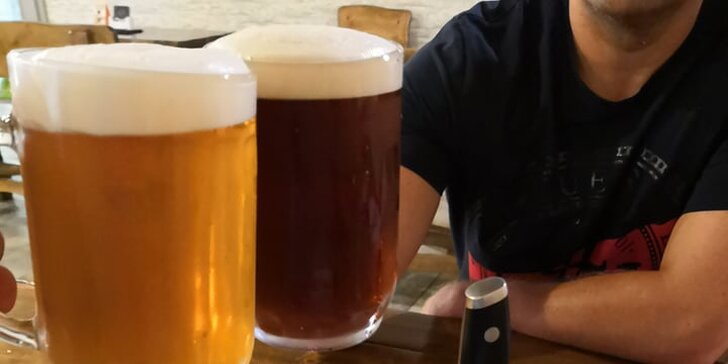 Dobré jídlo a pití: degustační set piv i s grilovaným vepřovým kolenem