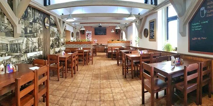3chodové menu pro dva: hermelín, bramboráčky, burger či kuřecí prsa a palačinka