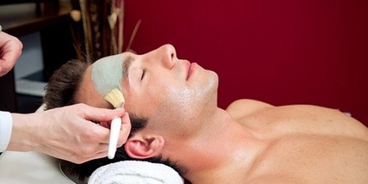 Kompletní kosmetické ošetření pro muže s masáží obličeje a hlavy