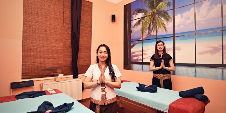 80minutový luxusní relax pro dva s thajskou masáží, oxygenoterapií i sektem