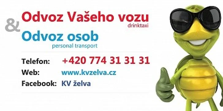 Odvoz auta nebo přeprava 3 osob po K. Varech do 5 km