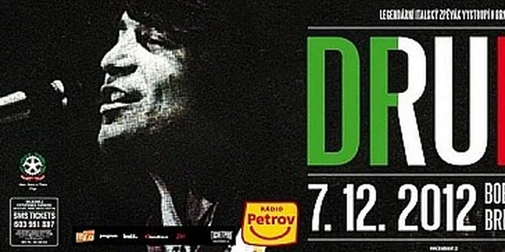 Vstupenka na stání na koncert italského zpěváka Drupiho v Brně