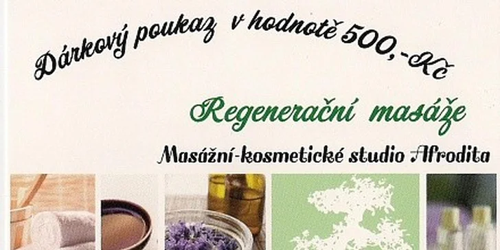 Dárkový poukaz na regenerační masáž
