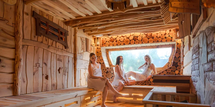 Je tu fínska, parná, bio, bylinková sauna a infrasauna.
