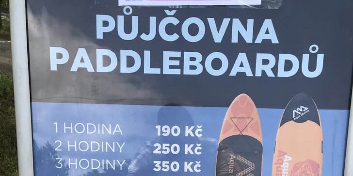 Paddleboarding na Brněnské přehradě: 1 hodina i celý den