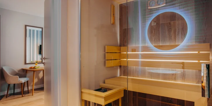 V apartmáne Superior je tiež suchá sauna.