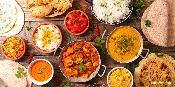 Voucher v hodnotě 250-1000 Kč do indicko-nepálské restaurace: chicken tikka masala, kari i vindaloo