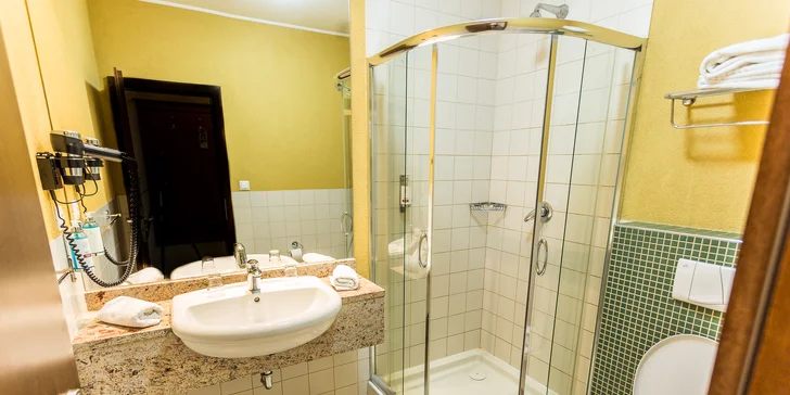 Samozřejmostí je koupelna se sprchovým koutem a WC.