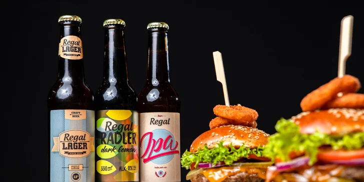 Na výber k burgru máte Lager Regal, IPA Regal alebo Radler nealko.