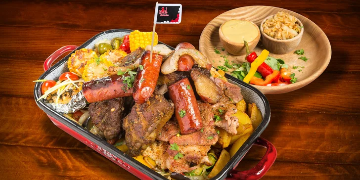 Hostina v Pekle Čertovina pre 2 alebo 4 osoby: Pekáč plný dobrôt alebo Pekelníkove horiace vidly