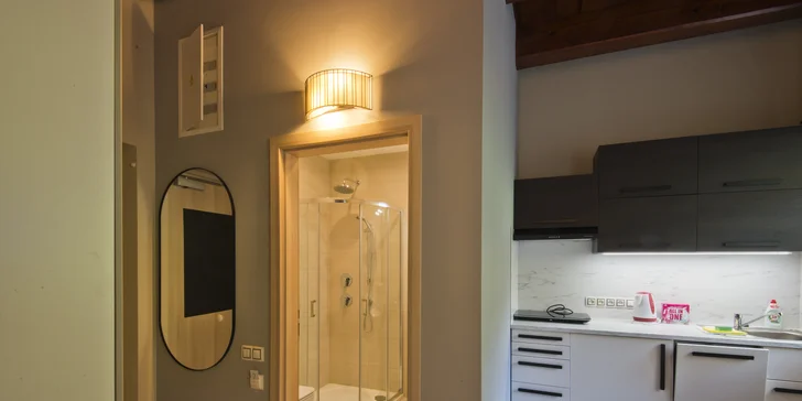 Apartmány mají samostatnou ložnici, k dispozici je také apartmán s vanou či s výhledem na hory. 