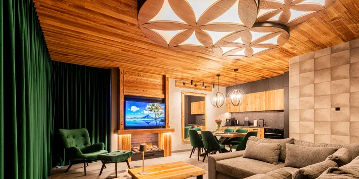 Apartmány sú vybavené plne zariadenou kuchyňou s modernými spotrebičmi