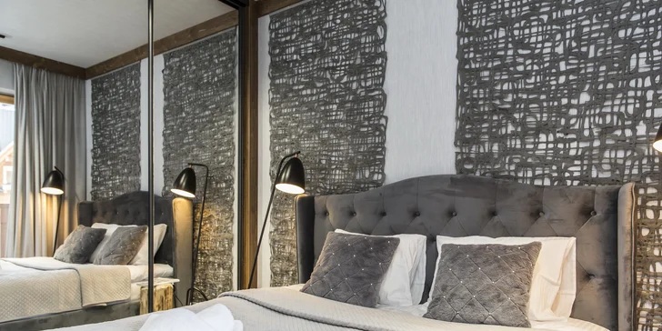 Apartmán Gaja zahŕňa dve izby: spálňu a obývaciu izbu s pohovkou. 