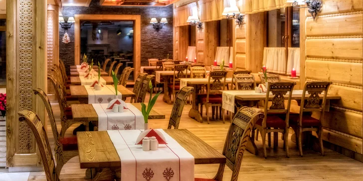 V restauraci na vás dýchne horská atmosféra. 