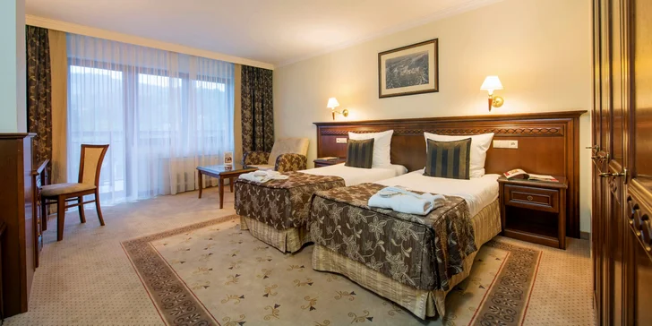 Bydlet budete v pokoji typu Classic. Na všech pokojích je minibar, televize, trezor a Wi-Fi. 