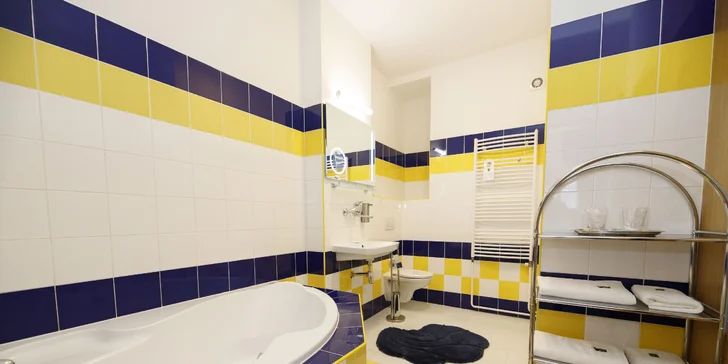 Vlastní koupelna je na každém pokoji samozřejmostí. (Apartmán č.3)