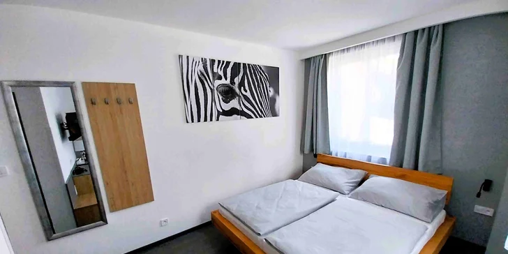 Nechybí ani psací stůl, televize, připojení k internetu a minibar (pokoj Standard).