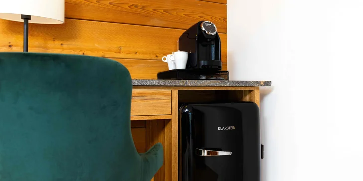 Apartmán Deluxe nabízí i kávovar na kapsle.