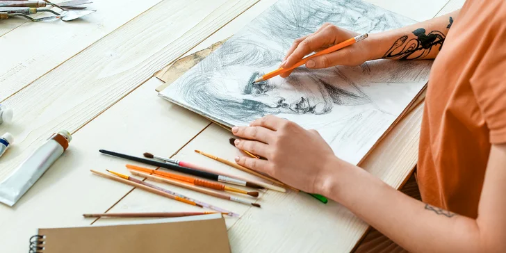 Kreativitě vstříc: 3hodinová lekce malování a kreslení pro dva nebo kurz 4 lekcí pro jednoho