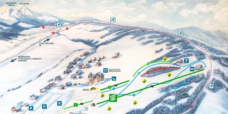MAPA STREDISKA - STRACHAN SKI CENTRUM ŽDIAR