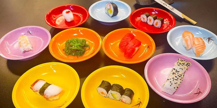 2,5 hodiny neomezené konzumace v novém running sushi baru