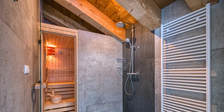 Chalet D -Fínska sauna v apartmáne D3, D4, D5 a D6