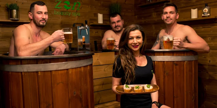 Pivné, prosseco alebo vínne kúpele v ZEN Beauty Spa + masáž či rašelinový zábal