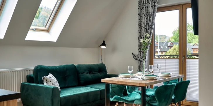 Vybrané apartmány mají balkon s krásným výhledem.