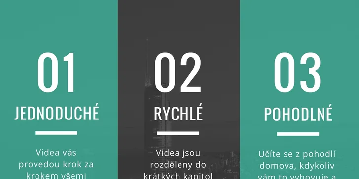 Kurz doprovází instruktor ve videích. 
