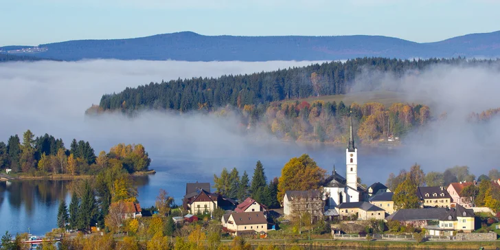 Pohled na Frymburk z Marty.