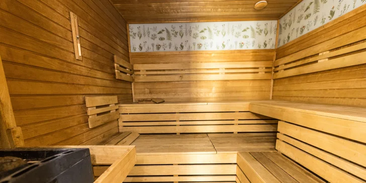 Wellness ponúka 3 sauny a termálny bazén s liečivou minerálnou vodou.