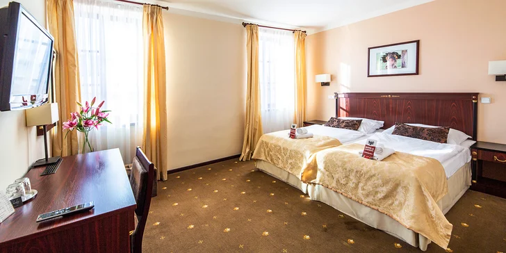 4* hotel v centru Třebíče: snídaně a fitness nebo vstupenky do památek