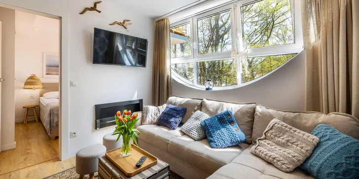 Moderní apartmán u Baltu až pro 6 osob: střešní bazén, moře 150 m