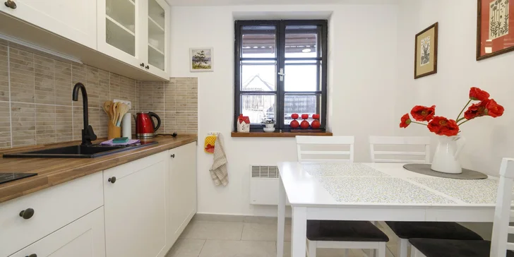 Väčšina apartmánov má vlastnú kuchynku, Kávový apartmán je vybavený chladničkou.