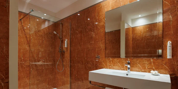 Samozrejmosťou je vlastná kúpeľňa so sprchovacím kútom a WC.