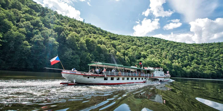 Celodenní lodní výlet na Slapy a zpět včetně 3chodového oběda a občerstvení