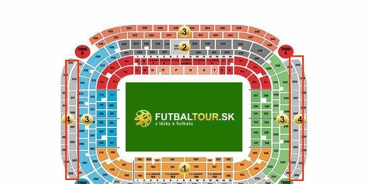 štadión San Siro: 4. kategórie (3. poschodie, za bránkami)