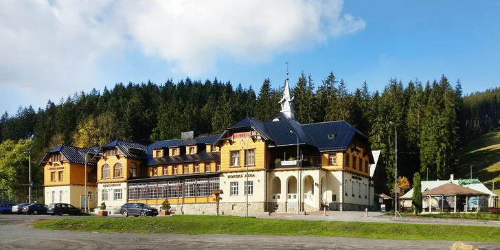 Bydlet budete v historické budově hotelu z roku 1911. Druhá část vznikla kolem roku 1930.