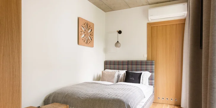 Apartmány mají oddělenou ložnici.