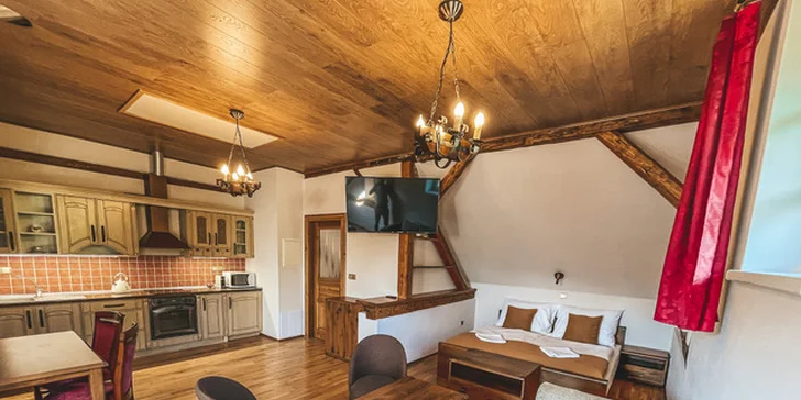 Studiový apartmán jako jediný nemá vířivku, ale i ten je úžasný. 