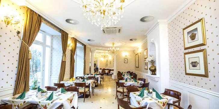 V ceně máte snídaně, které se podávají v elegantní secesní restauraci.
