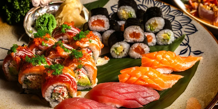 Zvolit můžete i menu se sushi setem. 