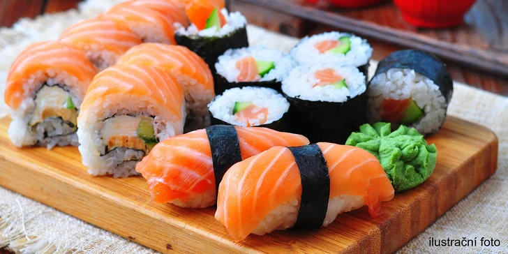 Japonsko v Liberci: sushi sety s 16–54 rolkami s tuňákem, lososem a krevetami i s polévkami a závitky