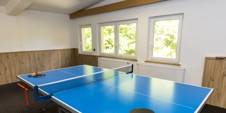 V hotelu si můžete zahrát ping-pong či deskovku.