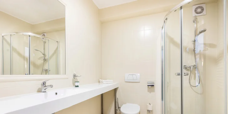 Samozřejmostí je vždy koupelna se sprchovým koutem a WC.