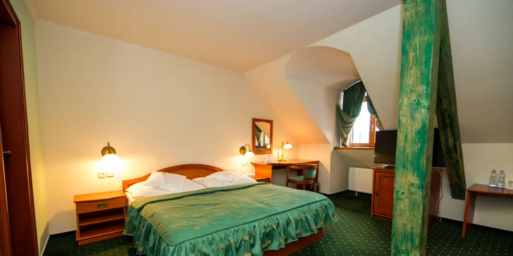 Apartmá je ideální volbou pro romantický pobyt, patří k němu i obývací část. 