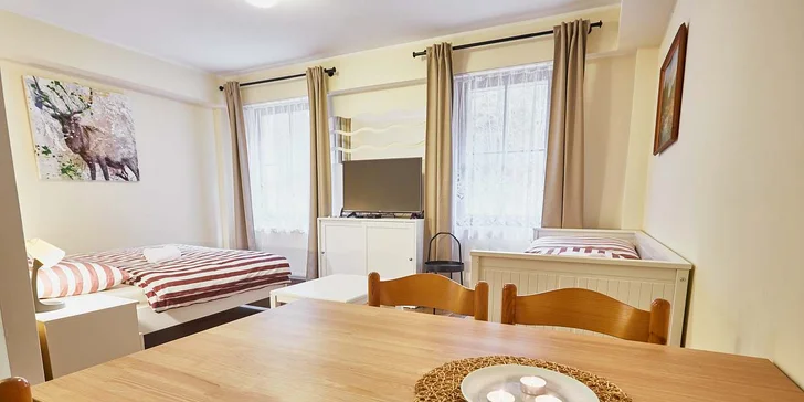 Apartmány jsou nové a moderně zařízené.
